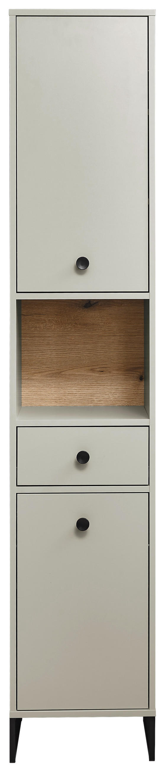 HOCHSCHRANK 38/195/32 cm  - Kaschmir/Eichefarben, MODERN, Holzwerkstoff/Kunststoff (38/195/32cm) - MID.YOU