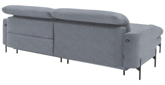 ECKSOFA in Flachgewebe Blaugrau 191/252 cm - Blaugrau/Schwarz, Design, Textil/Metall (191/252cm) - Dieter Knoll