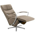 RELAXSESSEL in Leder Braun  - Chromfarben/Braun, Design, Leder/Metall (64/112/80cm) - Cantus