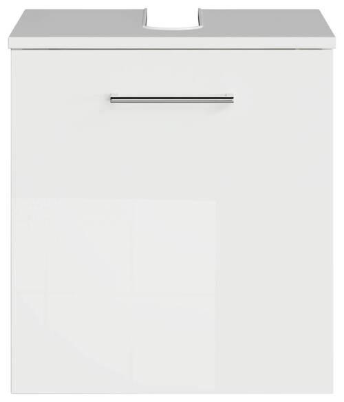 WASCHBECKENUNTERSCHRANK 45/49,8/38,3 cm  - Chromfarben/Weiß Hochglanz, KONVENTIONELL, Holzwerkstoff/Metall (45/49,8/38,3cm) - Sadena