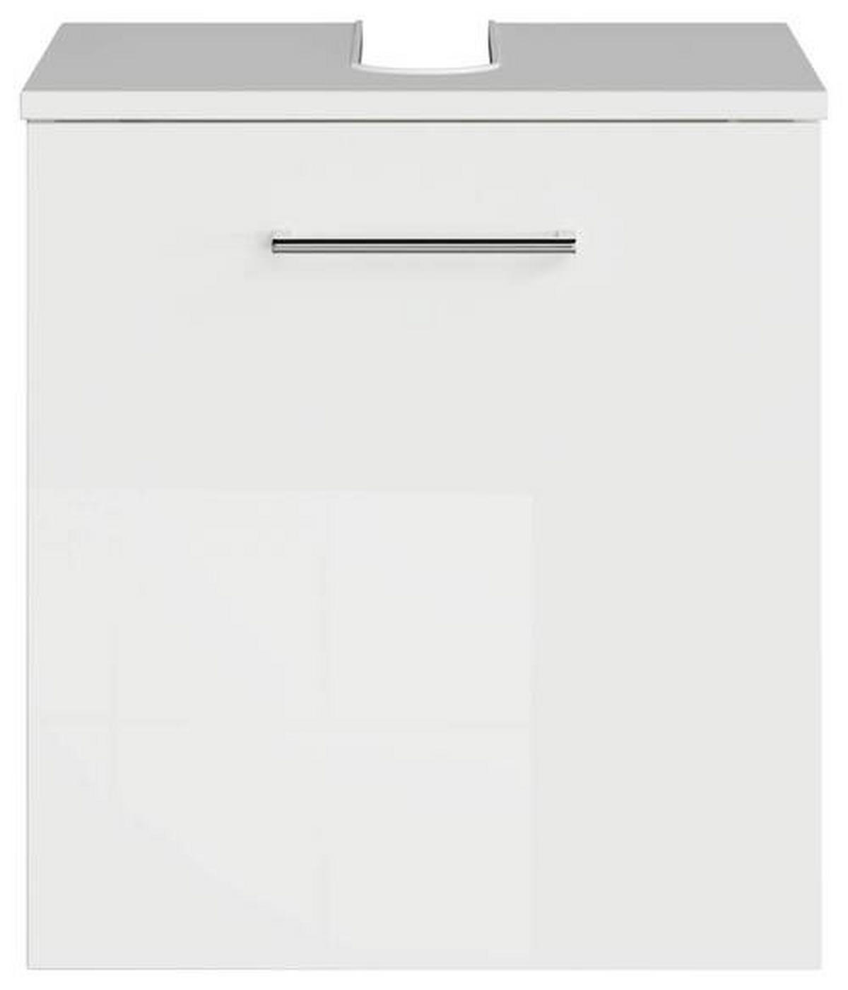 WASCHBECKENUNTERSCHRANK 45/49,8/38,3 cm  - Chromfarben/Weiß Hochglanz, KONVENTIONELL, Holzwerkstoff/Metall (45/49,8/38,3cm) - Sadena
