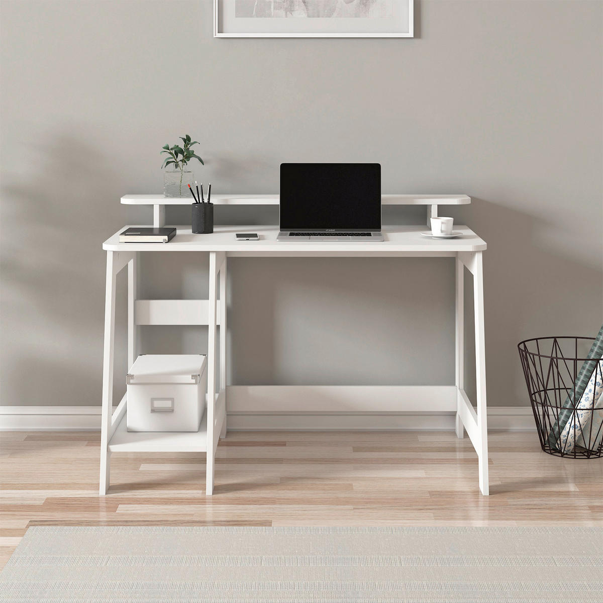 SCHREIBTISCH 120/60/73 cm  in Weiß  - Weiß, Design, Holzwerkstoff (120/60/73cm) - Livetastic