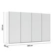 SCHWEBETÜRENSCHRANK  in Weiß  - Alufarben/Weiß, Basics, Holzwerkstoff/Metall (360/223/68cm) - Novel