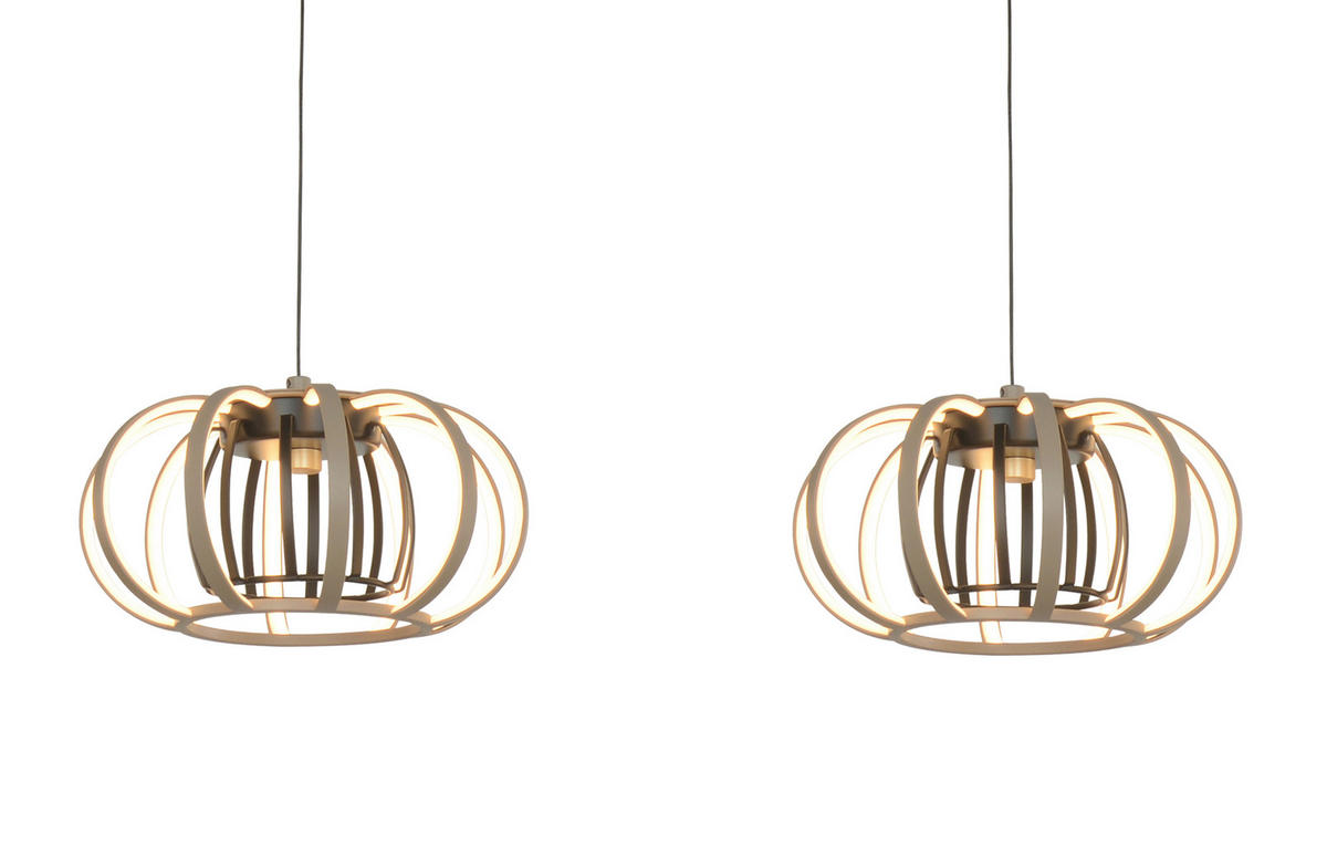 LED-HÄNGELEUCHTE 130/22/150 cm  - Sandfarben/Schwarz, Basics, Metall (130/22/150cm)