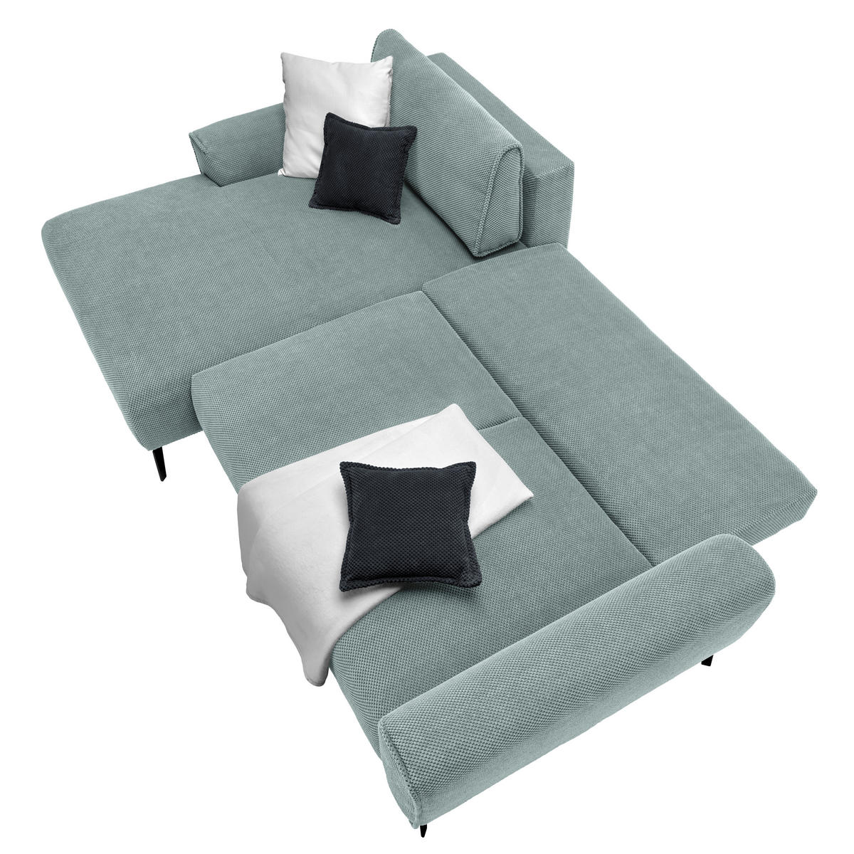 HÖRNSOFFA i vävt tyg mintgrön  - mintgrön/svart, Design, metall/textil (170/272cm) - Livetastic