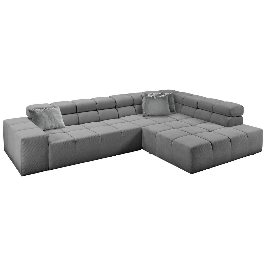 Thumbnail - Hom`in Ecksofa, Grau, Textil, 4-Sitzer, Füllung: Schaumstoff, Ottomane rechts, L-Form, 319x215 cm, Blauer Engel, Goldene...