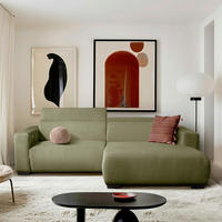 ECKSOFA RENO Grün Cord Relaxfunktion, Kopfteilverstellung  - Schwarz/Grün, Design, Kunststoff/Textil (248/184cm) - Livetastic