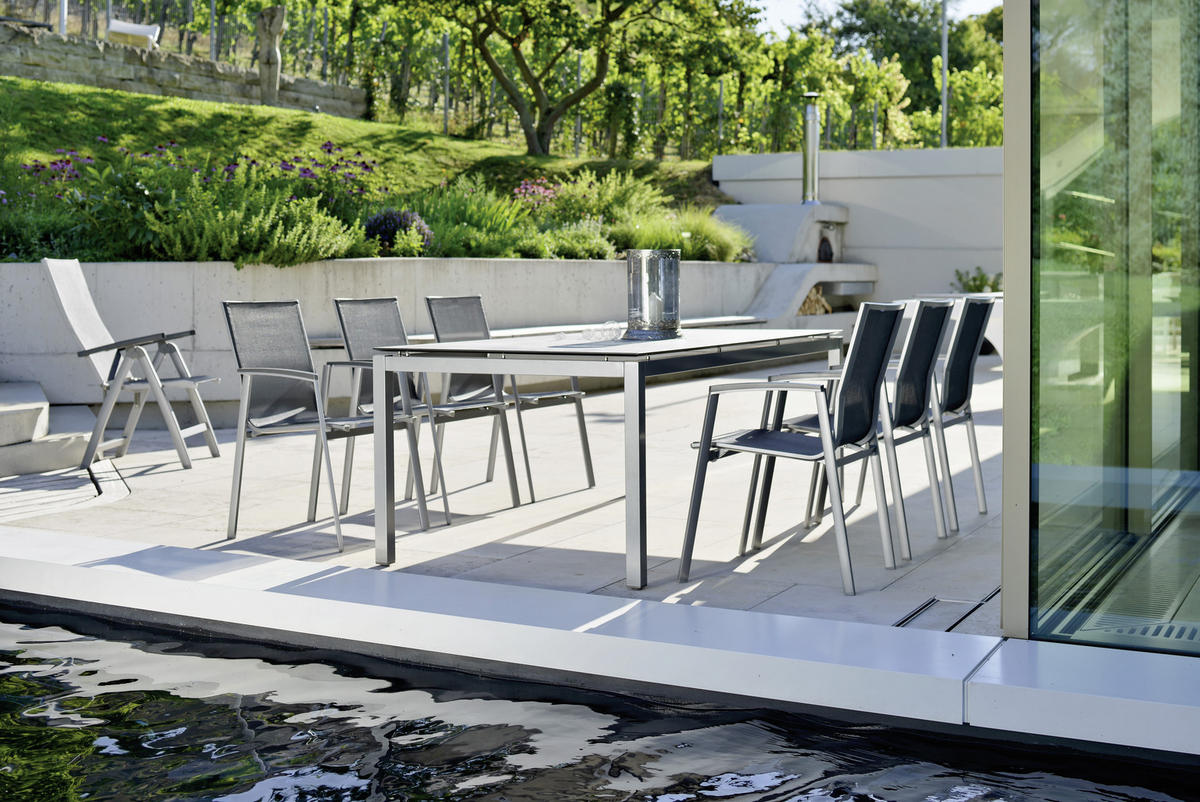 STAPELSESSEL Aluminium Anthrazit, Graphitfarben, Silberfarben  - Anthrazit/Silberfarben, Design, Textil/Metall (57/89/65cm) - Stern