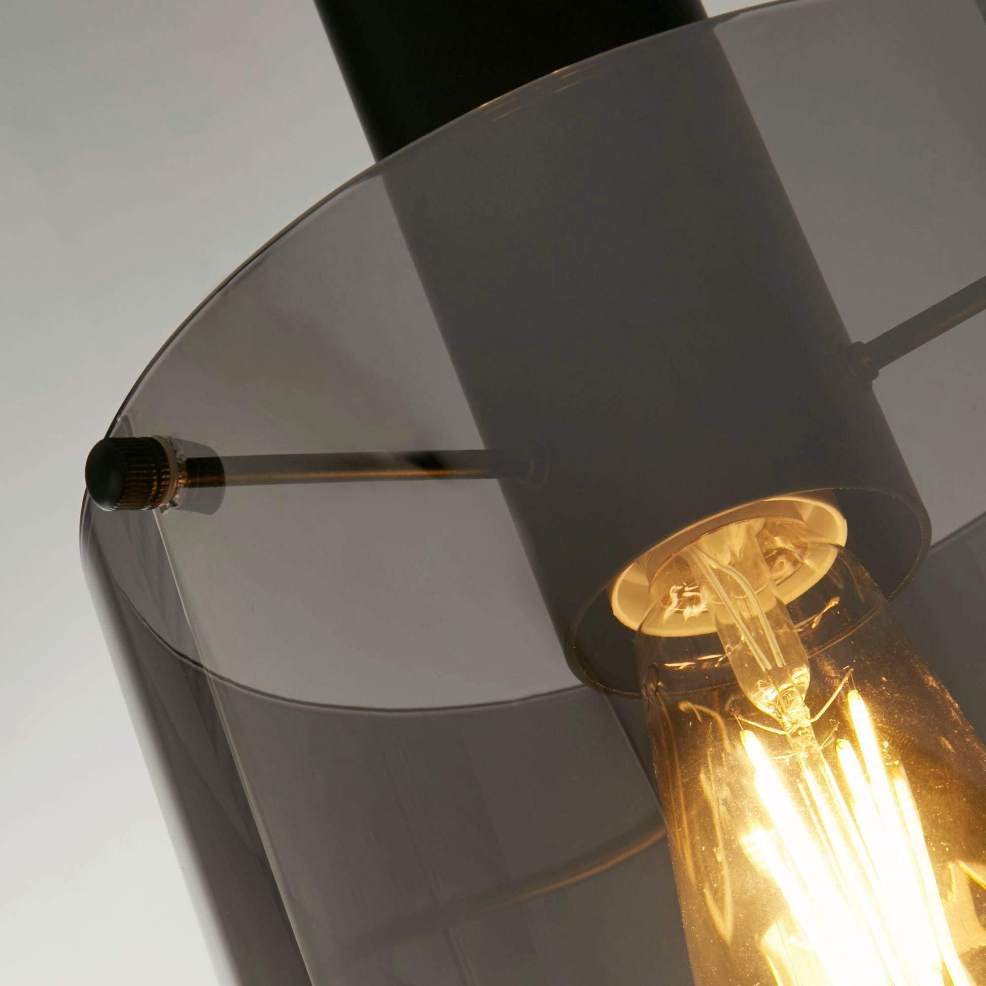 HÄNGELEUCHTE Sweden 22/35-120 cm - Schwarz, MODERN, Glas/Metall (22/35-120cm) - Searchlight