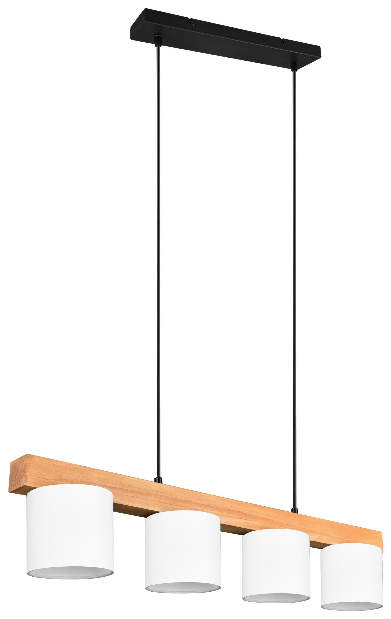 HÄNGLAMPA 75/150/12 cm  - vit/brun, Design, trä/textil (75/150/12cm) - P & B