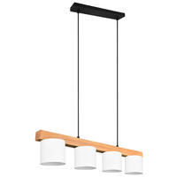 HÄNGLAMPA 75/150/12 cm  - vit/brun, Design, trä/textil (75/150/12cm) - P & B