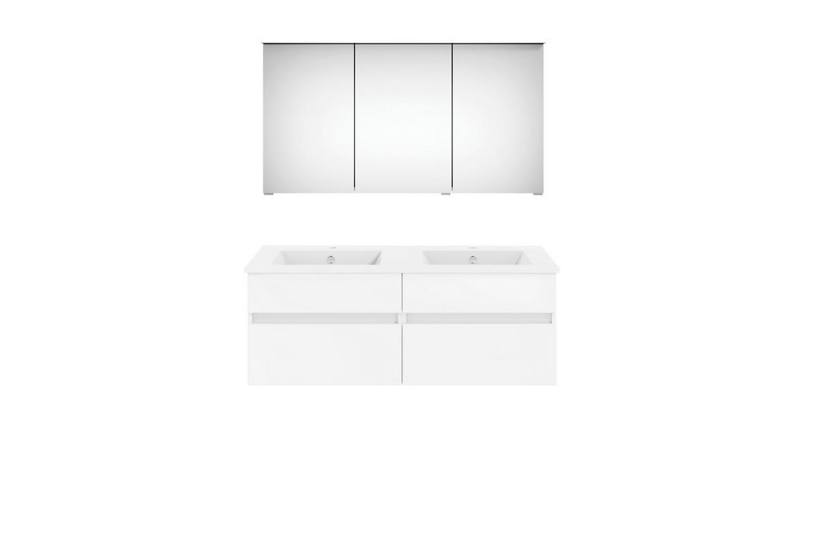 BADEZIMMER  in 120 cm  - Eichefarben/Weiß Hochglanz, KONVENTIONELL, Keramik/Holzwerkstoff (120cm) - Puris