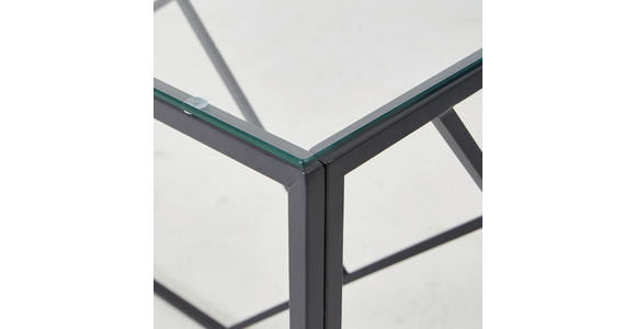 KONSOLENTISCH in Metall, Glas 120/45/77 cm    - Klar/Schwarz, Trend, Glas/Metall (120/45/77cm) - Xora