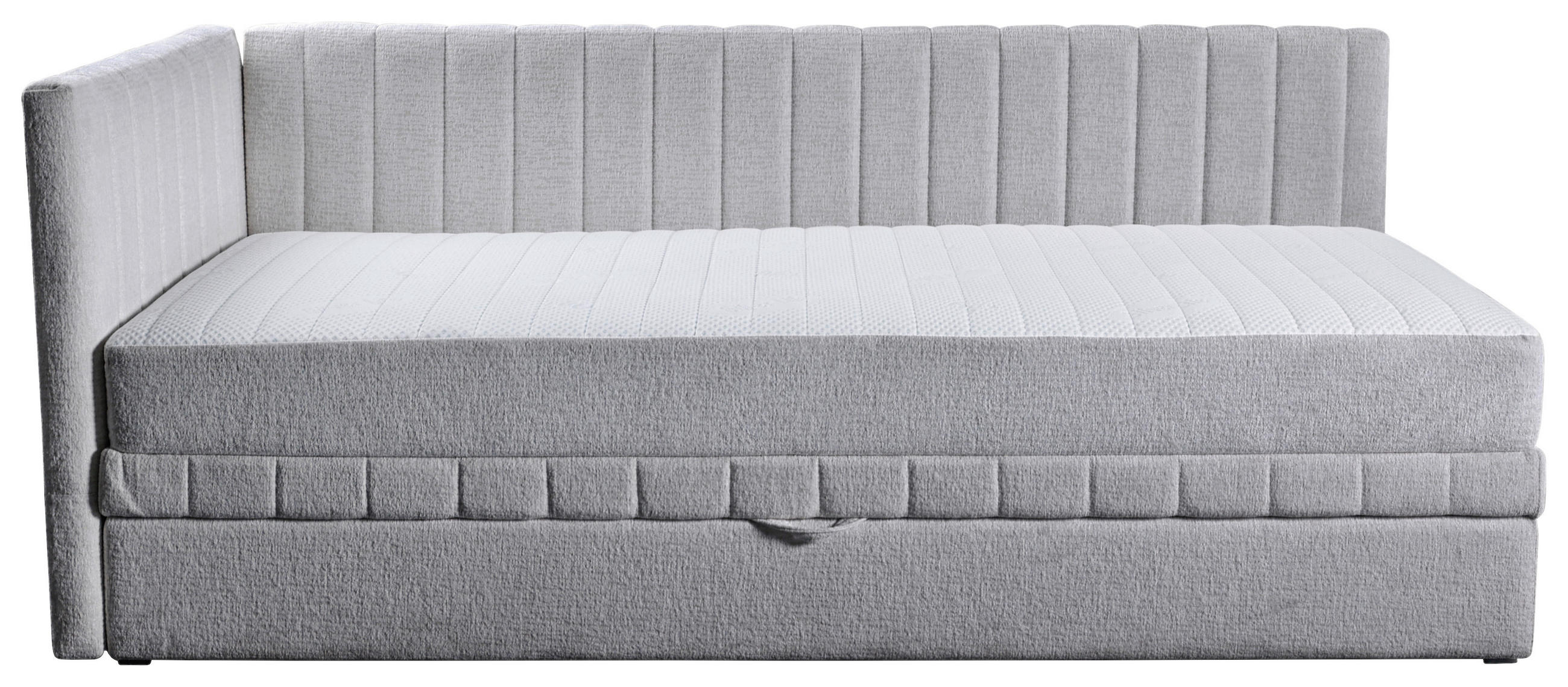 SCHLAFSOFA Struktur Hellgrau  - Hellgrau/Schwarz, Design, Kunststoff/Textil (99/83/212cm) - MID.YOU