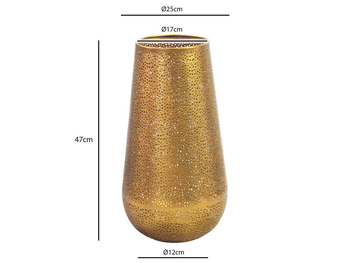 DEKORAČNÍ VÁZA, kov, 47 cm - barvy zlata, Design, kov (25/47/25cm) - Livetastic