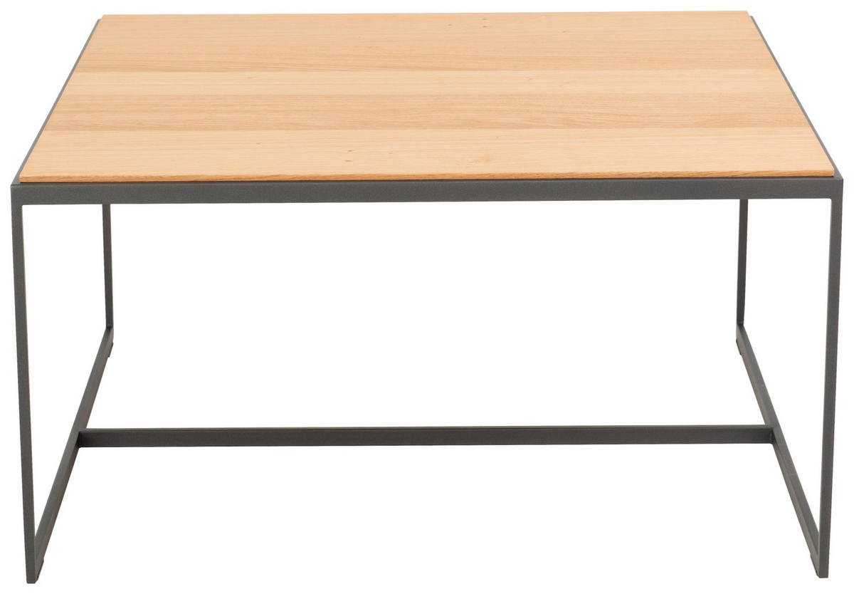 COUCHTISCH in Holz 80/80/42 cm  - Eichefarben/Anthrazit, Design, Holz/Metall (80/80/42cm) - Johann Jakob