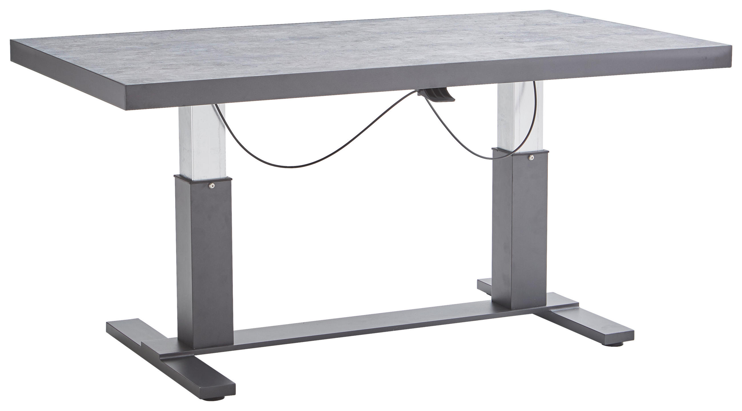 LOUNGETISCH 141/80/50-70 cm Metall, Glas Anthrazit, Hellgrau rechteckig  - Anthrazit/Hellgrau, Design, Glas/Metall (141/80/50-70cm) - Amatio Pro