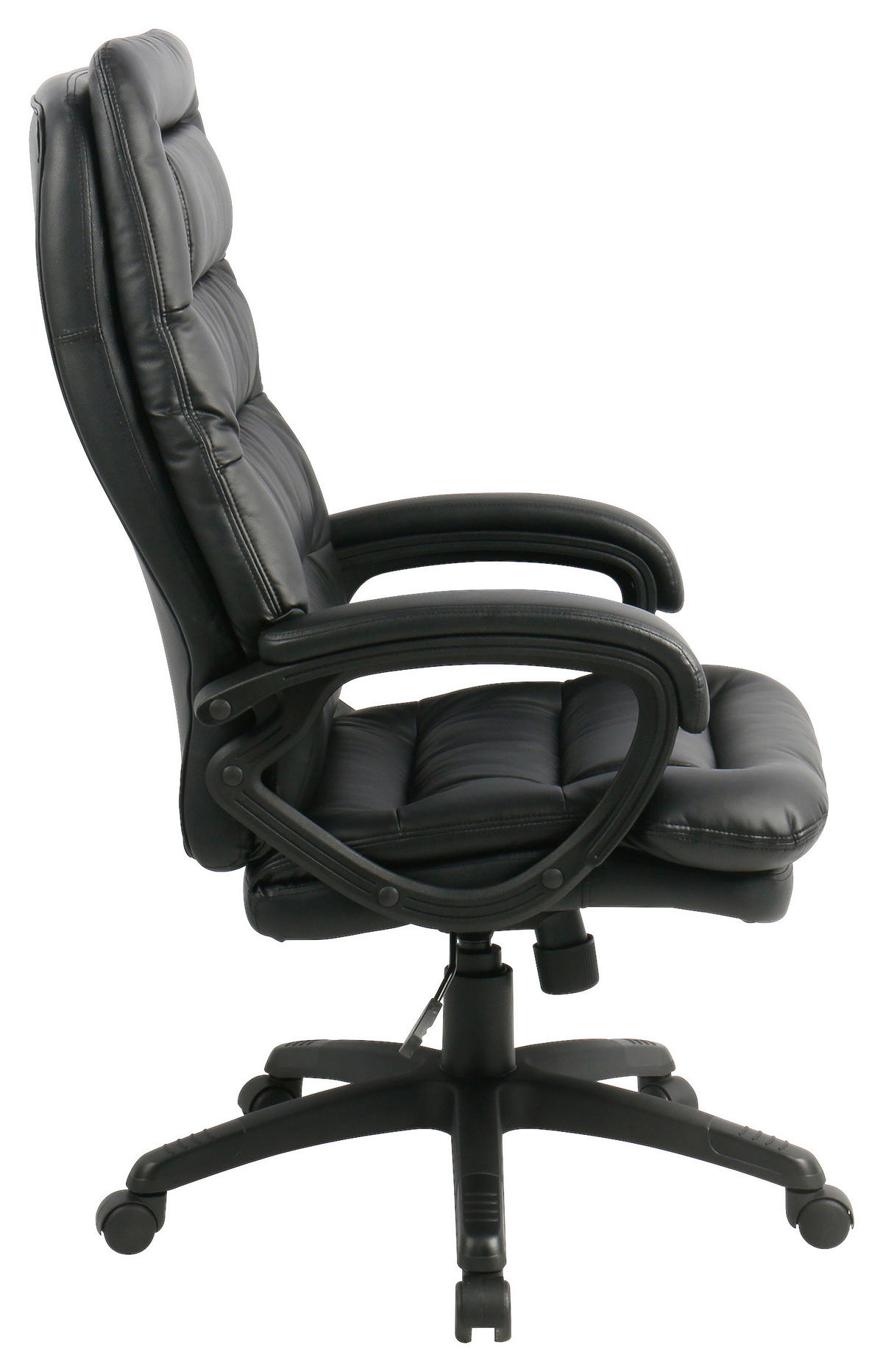 CHEFSESSEL Lederlook Schwarz  - Schwarz, MODERN, Kunststoff/Textil (67/113-122.5/78cm) - MID.YOU