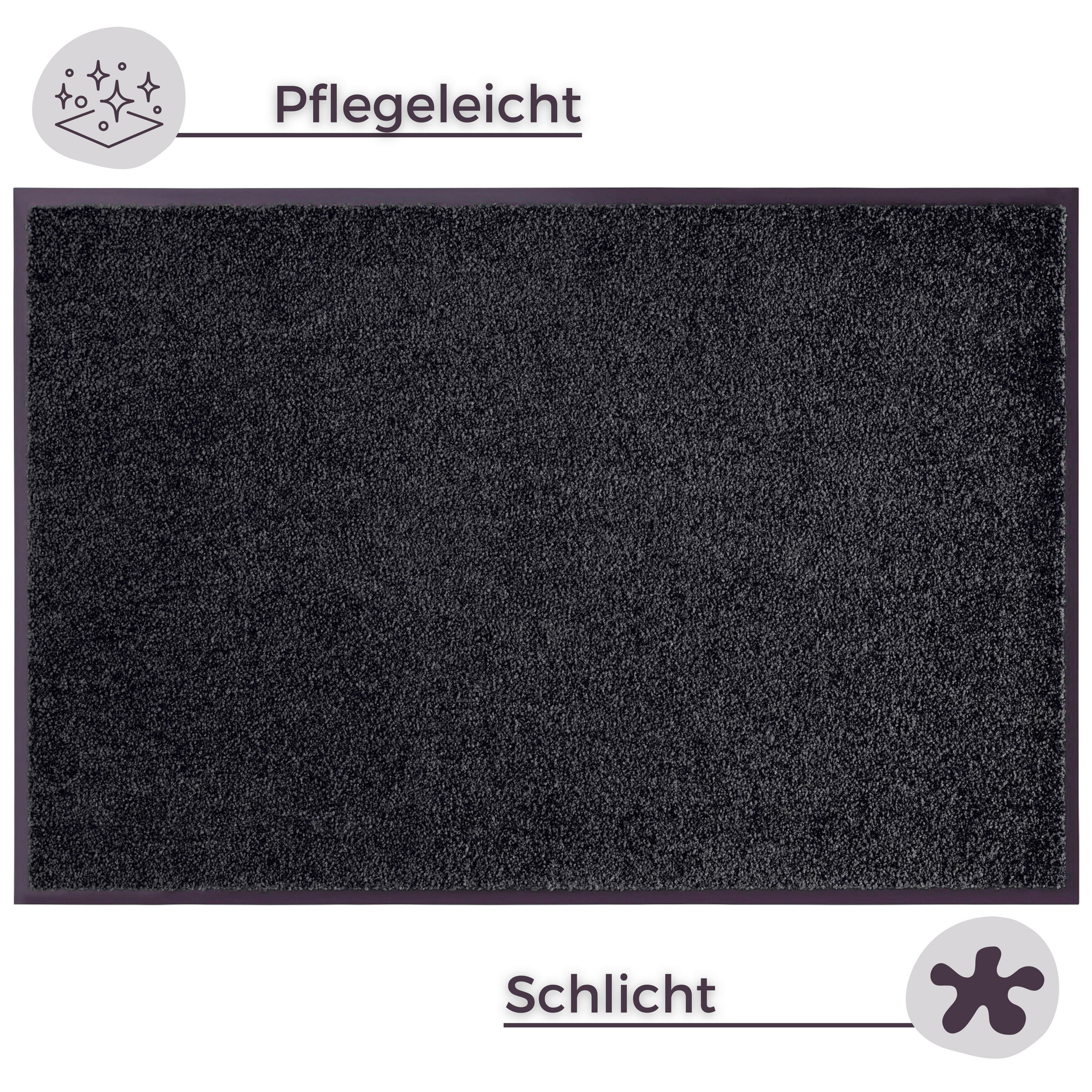 SCHMUTZFANGMATTE  40/60 cm  Schwarz  - Schwarz, Basics, Kunststoff/Textil (40/60cm)