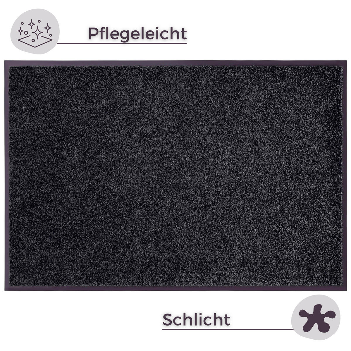 SCHMUTZFANGMATTE  90/150 cm  Schwarz  - Schwarz, Basics, Kunststoff/Textil (90/150cm)
