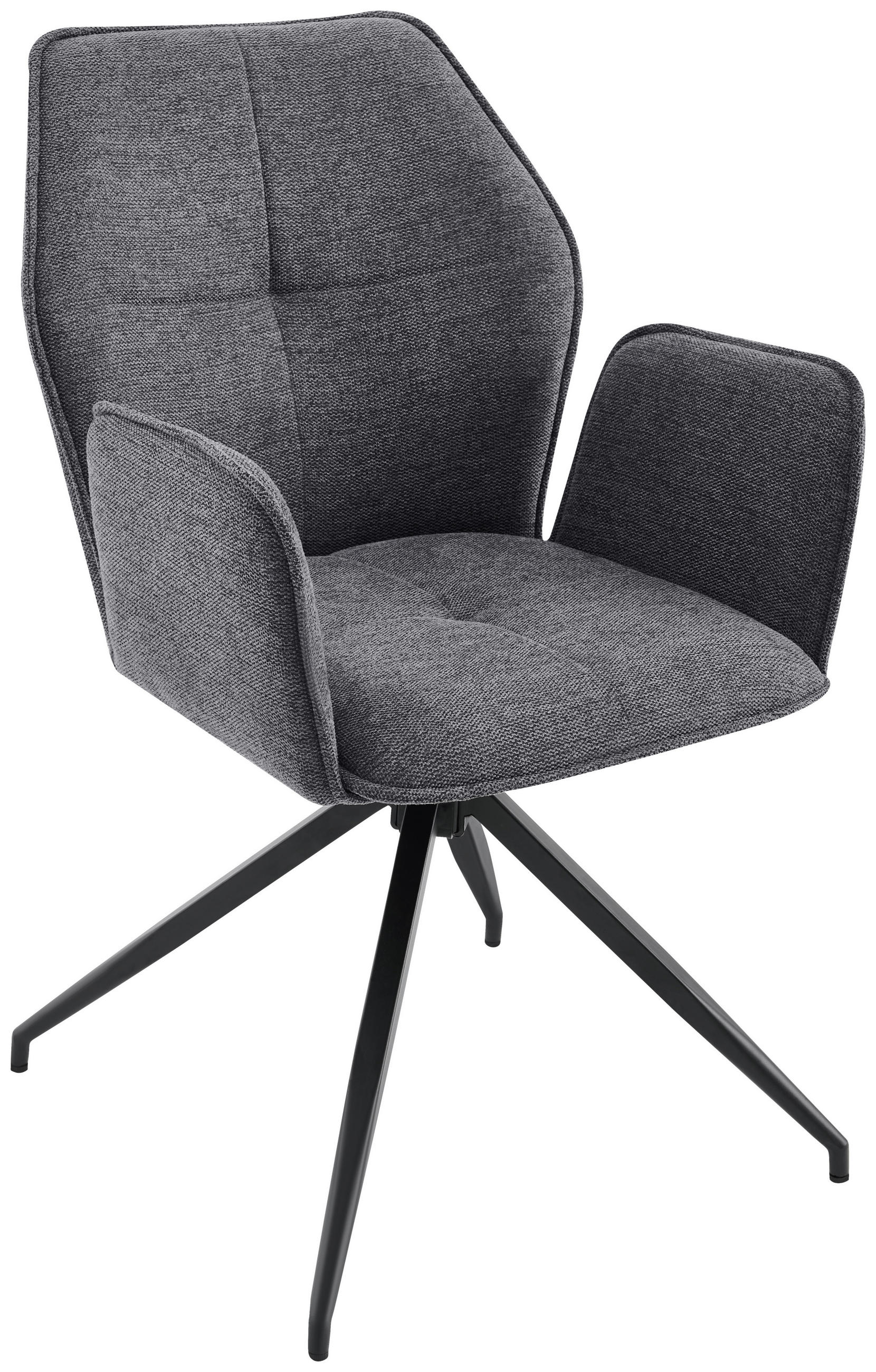 ŽIDLE S PODRUČKAMI, železo, tkaná látka, černá, tmavě šedá - černá/tmavě šedá, Design, kov/textil (56/89/62cm) - Carryhome