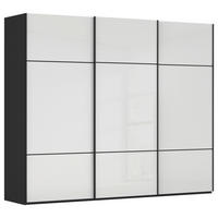 SCHWEBETÜRENSCHRANK in Schwarz, Weiss  - Weiss/Schwarz, Konventionell, Glas/Holzwerkstoff (301/223/68cm) - Novel