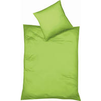 BETTWÄSCHE Makosatin 155/220 cm  - Grün, Basics, Textil (155/220cm) - Fleuresse