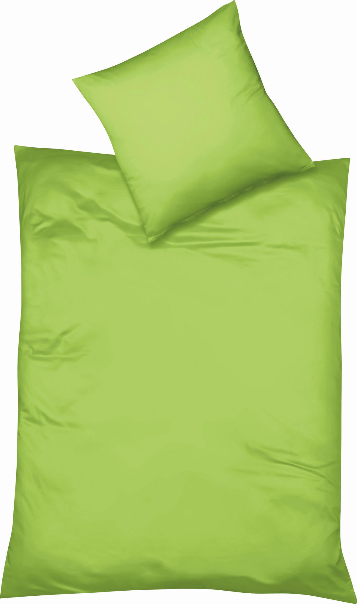 BETTWÄSCHE Makosatin 155/220 cm  - Grün, Basics, Textil (155/220cm) - Fleuresse