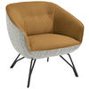COCKTAILSESSEL - Currygelb/Anthrazit, Design, Leder/Textil (76/80/73cm) - Joop!