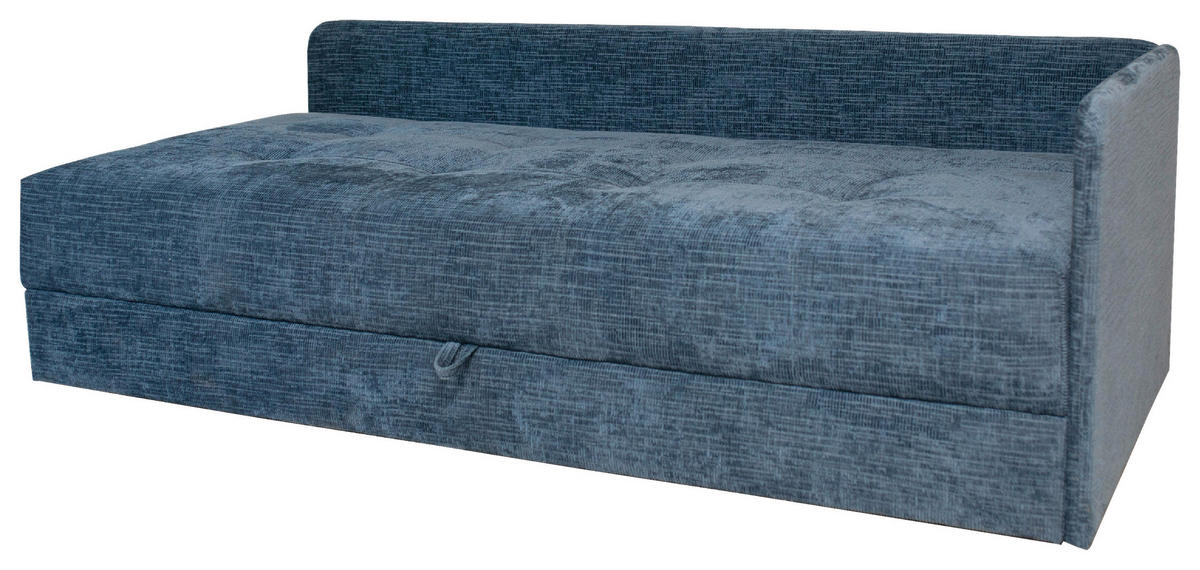 LIEGE in Velours Blau  - Blau/Schwarz, Konventionell, Kunststoff/Textil (205/80/95cm) - Xora