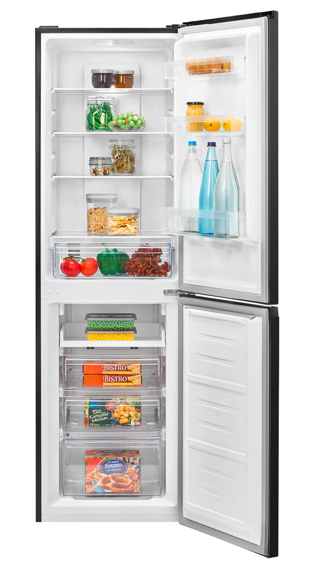 Thumbnail - Bomann Kühl-Gefrier-Kombination, Schwarz, Metall, Kunststoff, Glas, 3 Schublade(n),1 Schublade(n) Schubladen, D, 54x181x...