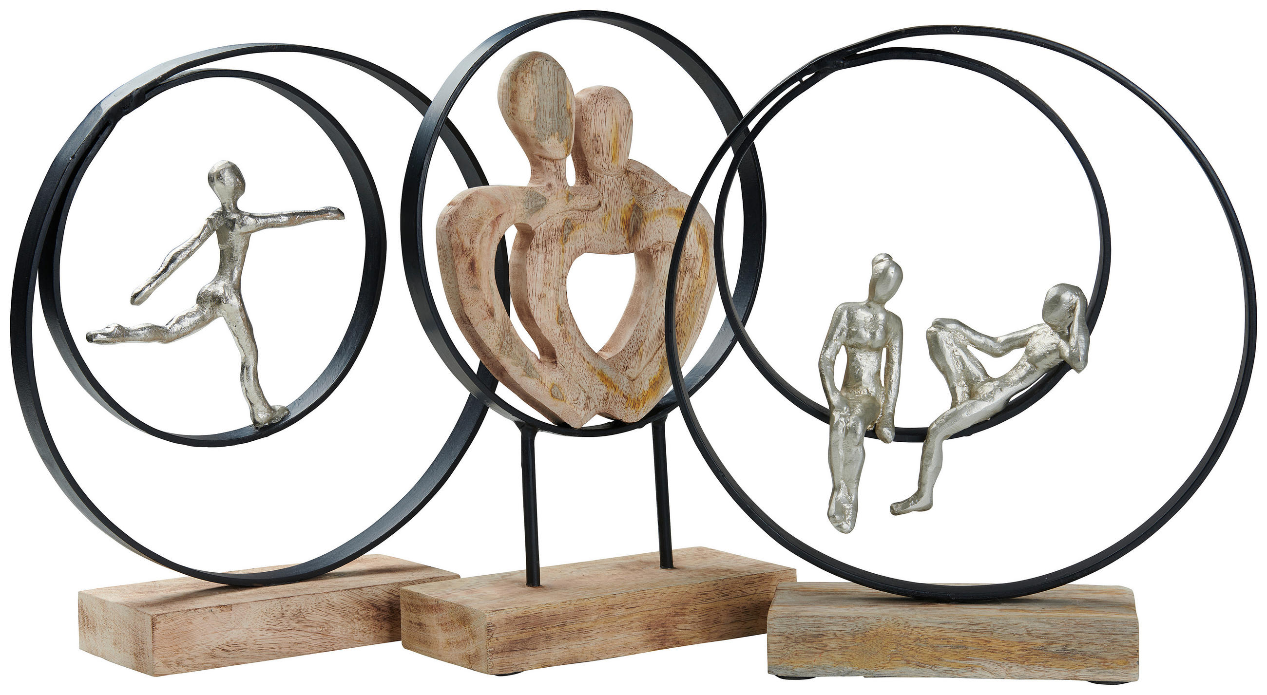 SKULPTURA - srebrne barve/črna, Design, kovina/umetna masa (31/34/9cm) - Ambia Home