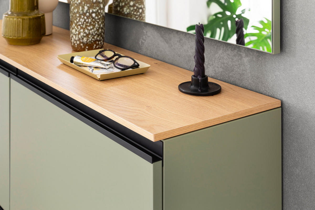 GARDEROBE 3-teilig  in 200/200/30 cm  - Eichefarben/Grün, Design, Holz/Holzwerkstoff (200/200/30cm) - Moderano