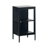 BYRÅ svart  45/85/17 cm  - svart/guldfärgad, Trend, metall/glas (45/85/17cm) - Xora