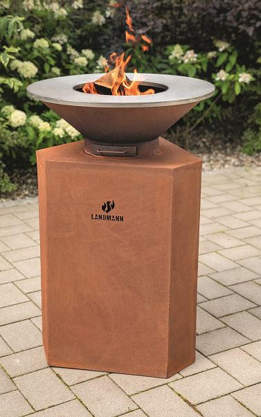 Thumbnail - Landmann Feuerschale, Braun, Metall, 102 cm, Grillfunktion, hitzebeständig, Freizeit, Campingzubehör, Feuerschalen