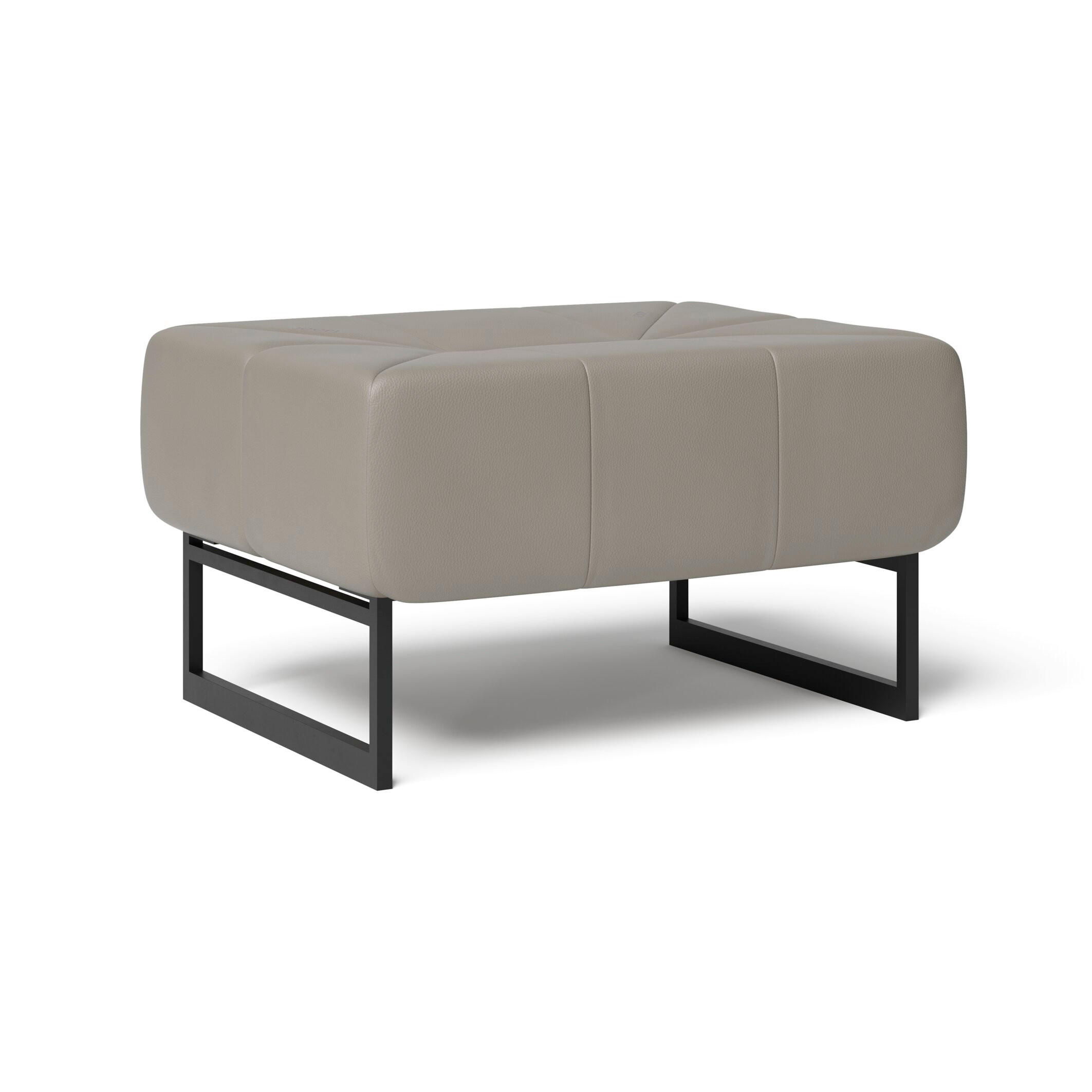 NACHTSCHRANK 66/38/52 cm  - Schwarz/Grau, Design, Leder/Metall (66/38/52cm) - Joop!