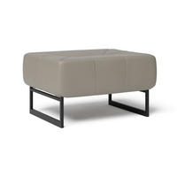 NACHTSCHRANK 66/38/52 cm  - Schwarz/Grau, Design, Leder/Metall (66/38/52cm) - Joop!