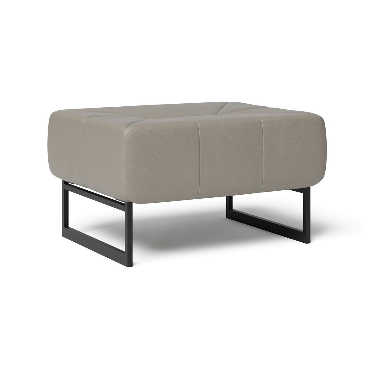 NACHTSCHRANK 66/38/52 cm  - Schwarz/Grau, Design, Leder/Metall (66/38/52cm) - Joop!