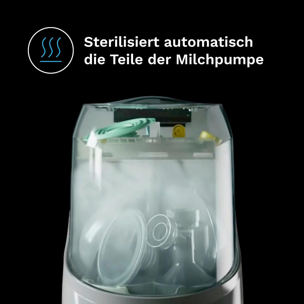 DAMPFSTERILISATOR BWP Einsatz für  Milchpumpen-Teile  - Grau, Basics, Kunststoff (8/20/20cm) - Baby Brezza