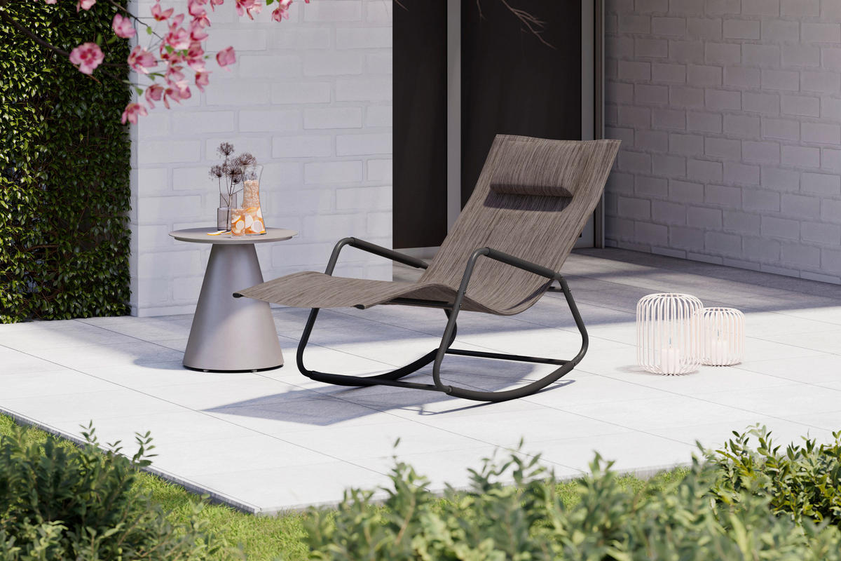 SOLSÄNG MED GUNGFUNKTION   57/81/143 cm  - grå/antracit, Design, metall/textil (57/81/143cm) - Ambia Garden