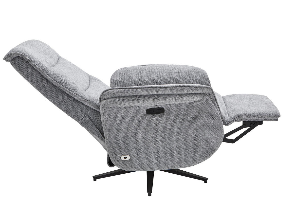 RELAXSESSEL Webstoff    - Schwarz/Grau, KONVENTIONELL, Textil/Metall (71/108-73/89-162cm) - Cantus