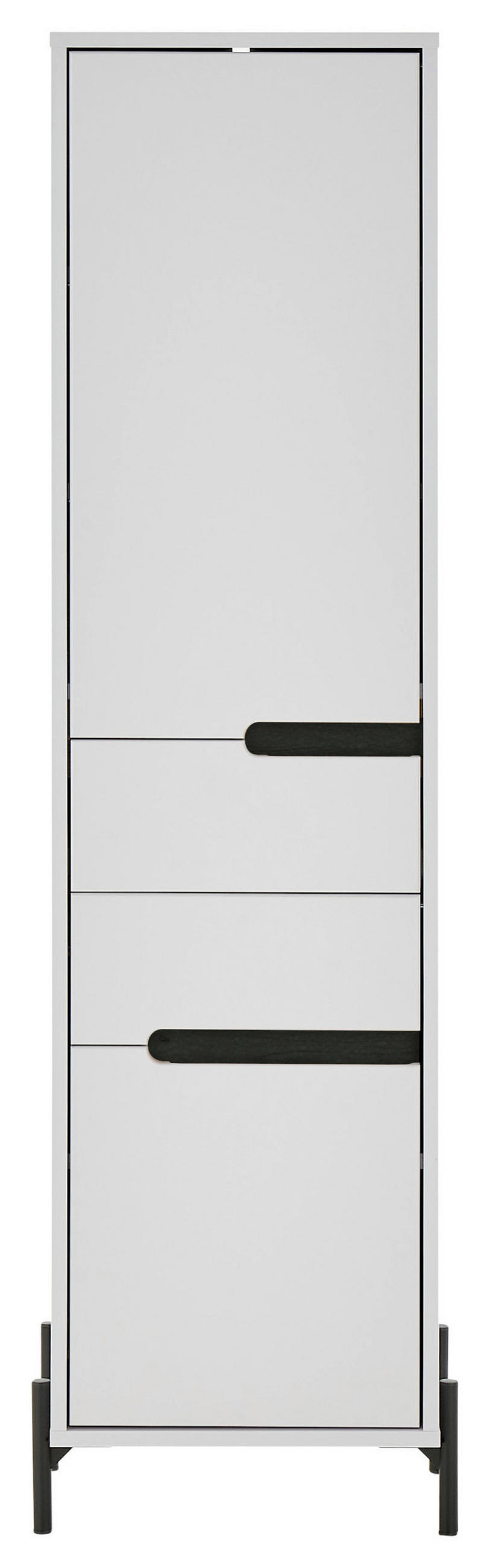 ARMOIRE HAUTE 40/155/35 cm  - Weiss/Schwarz, Basics, Holzwerkstoff/Metall (40/155/35cm) - MID.YOU