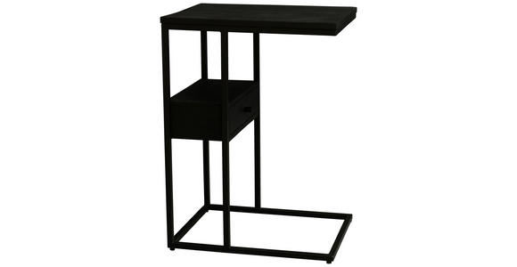 BEISTELLTISCH 45/35/62 cm Mangoholz massiv Schwarz rechteckig - Schwarz, Design, Holz/Metall (45/35/62cm) - Carryhome