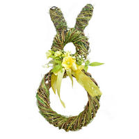 TAVASZI KOSZORÚ - sárga/világoszöld, Lifestyle, textil/fa (26/50/8cm)