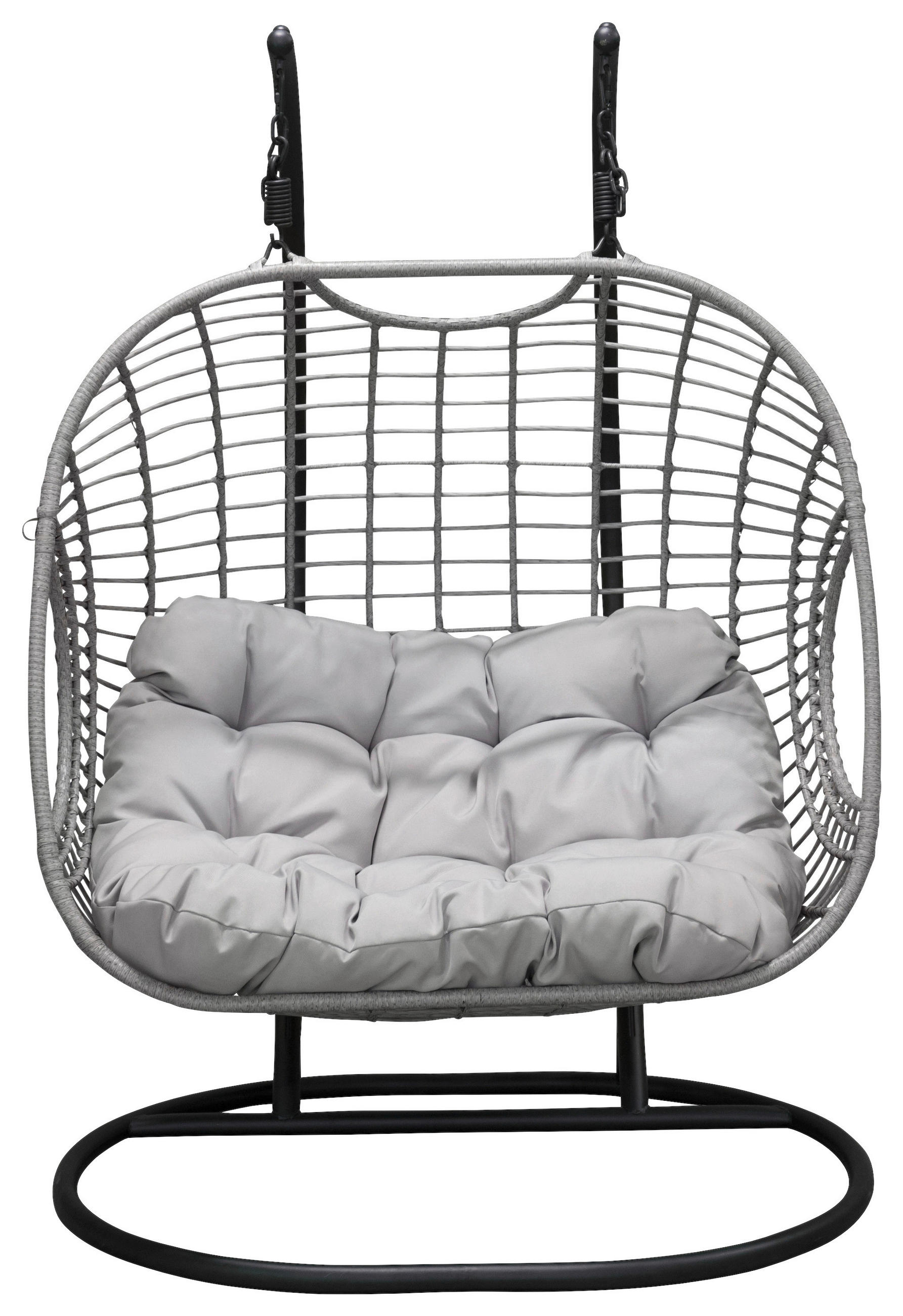 HÄNGESESSEL 133/196/105 cm  - Hellgrau/Schwarz, KONVENTIONELL, Kunststoff/Metall (133/196/105cm) - Gardenson