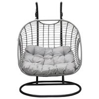 HÄNGESESSEL 133/196/105 cm  - Hellgrau/Schwarz, KONVENTIONELL, Kunststoff/Metall (133/196/105cm) - Gardenson