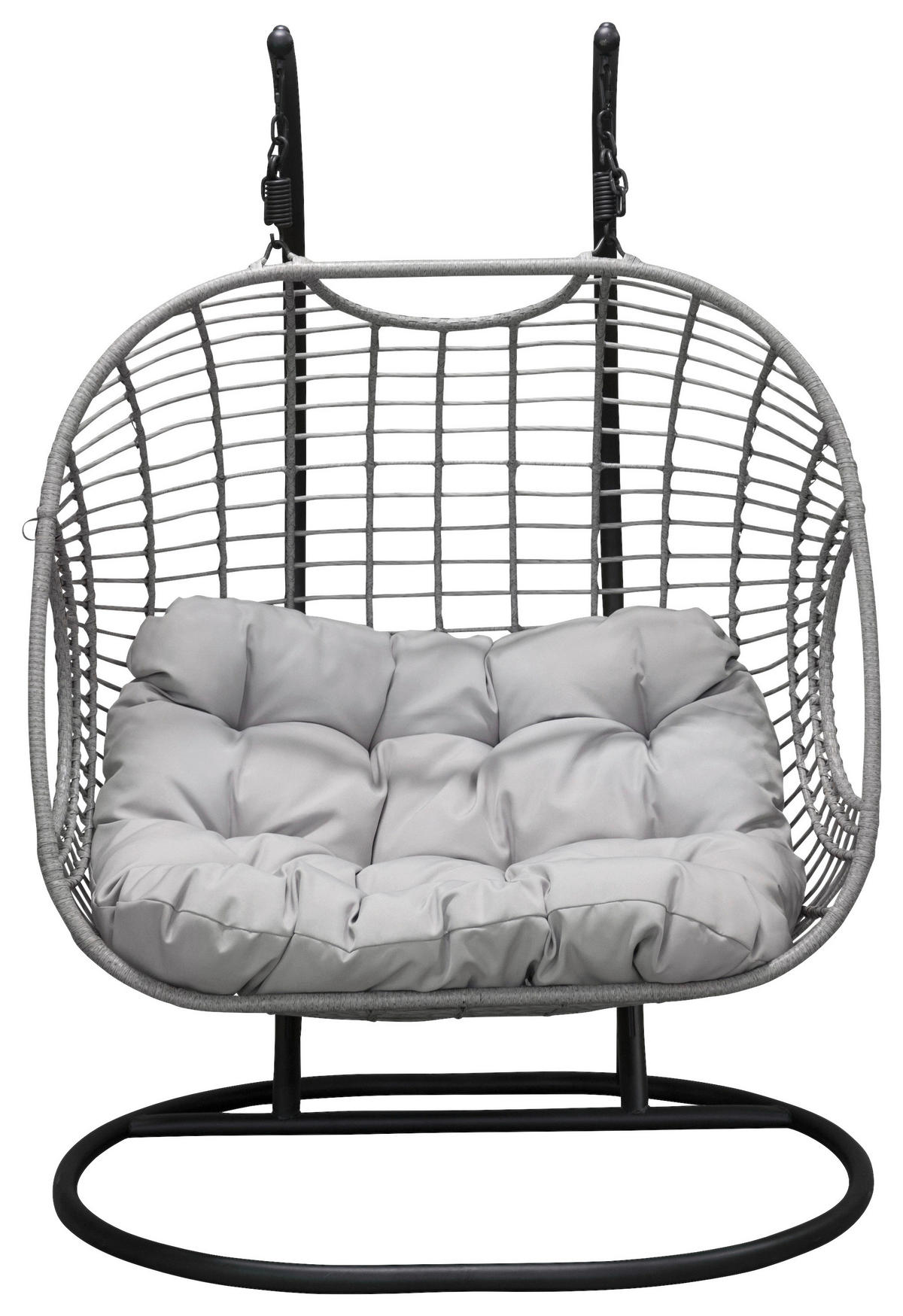 HÄNGESESSEL 133/196/105 cm  - Hellgrau/Schwarz, KONVENTIONELL, Kunststoff/Metall (133/196/105cm) - Gardenson