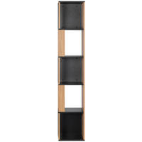 ECKREGAL - Schwarz/Naturfarben, Design, Holzwerkstoff (34/185/34cm) - MID.YOU