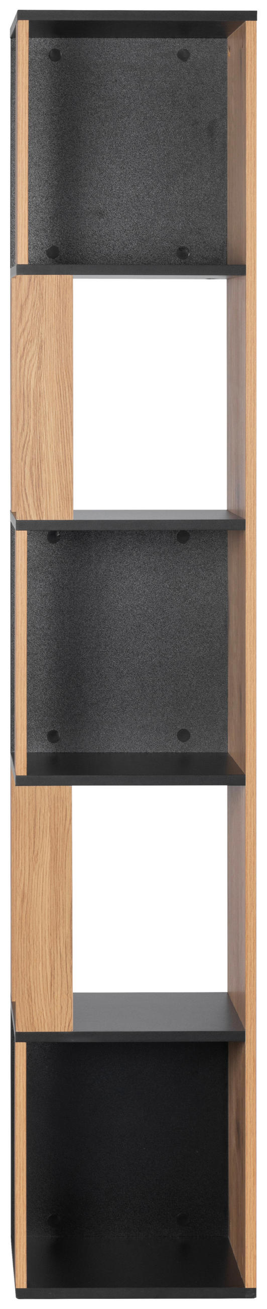 ECKREGAL - Schwarz/Naturfarben, Design, Holzwerkstoff (34/185/34cm) - MID.YOU