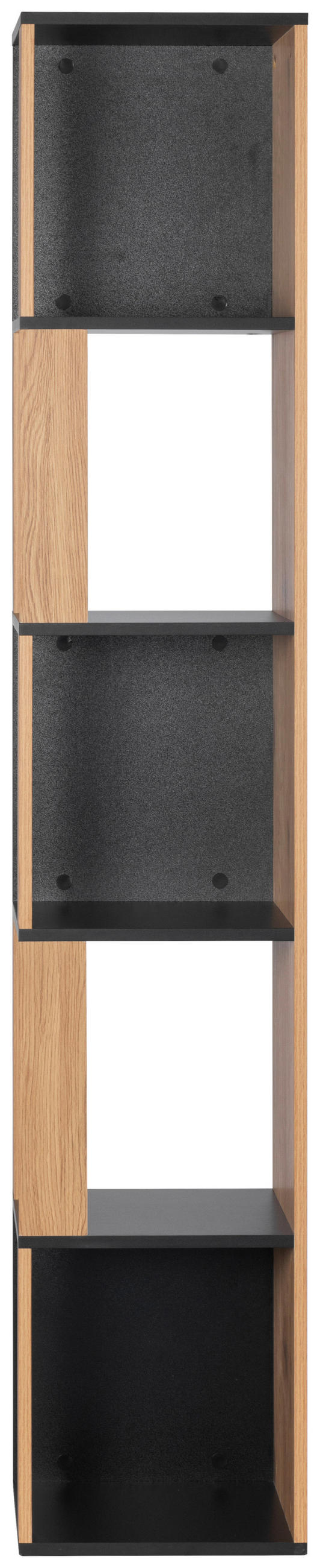 MID.YOU ROHOVÝ REGÁL, přírodní barvy, černá, 34/185/34 cm